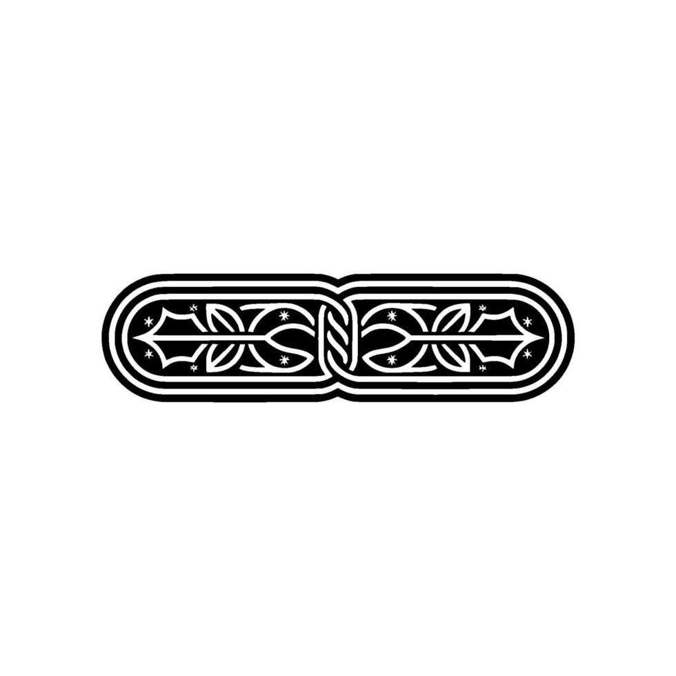 Minimalist Celtic Knot Ornament Black White Decorative Element vector