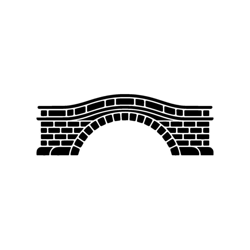 Simple Black White Bridge - Minimalist vector