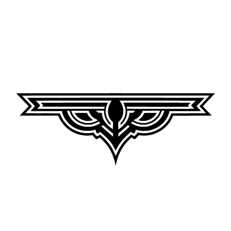 Art Deco Ornament Bold Black and White Element vector