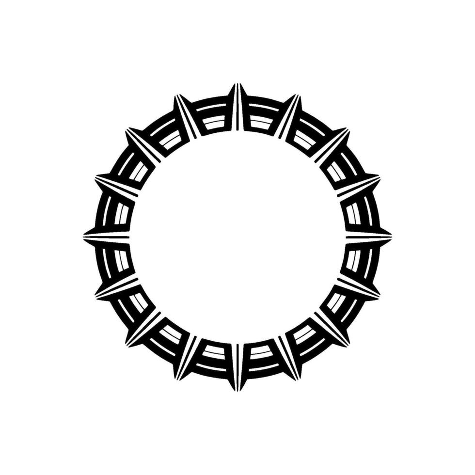 Geometric Circle Abstract - Black White, Ornamental vector