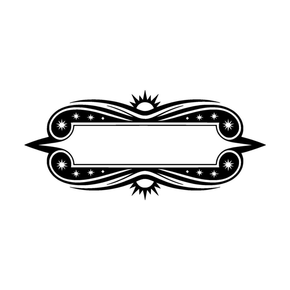 Ornate Black Label Frame, Elegant , Blank Space for Text vector