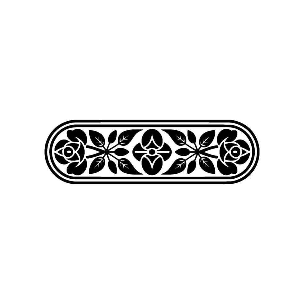 Elegant Floral Border in Art Nouveau Style - Ornament vector