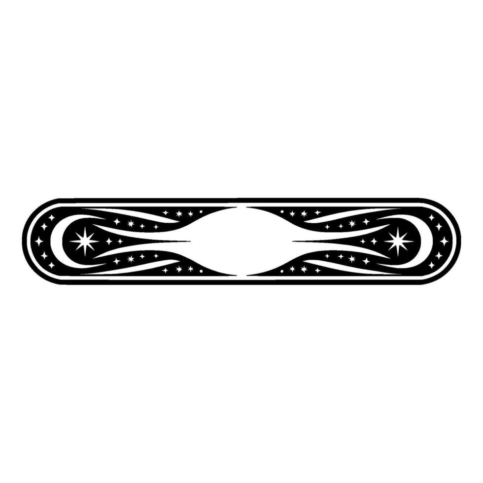 Celestial Ornament Black White Starry Border vector