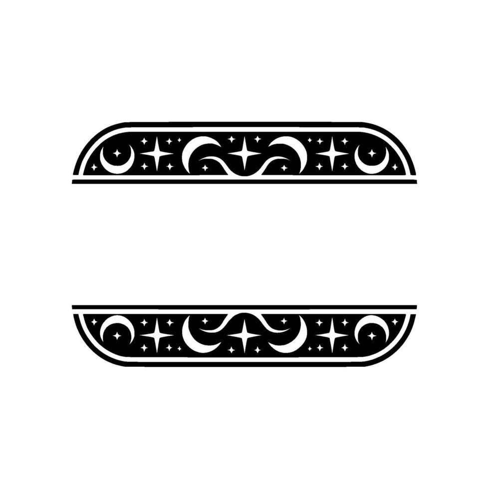 Celestial Frame Element, Minimalist Black White , Mystic Aesthetic vector