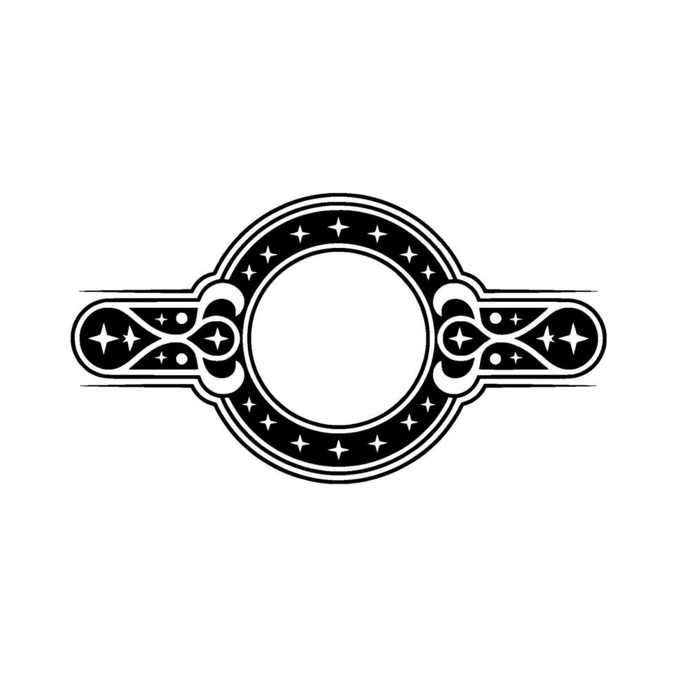 Decorative Black and White Circular Frame Element vector