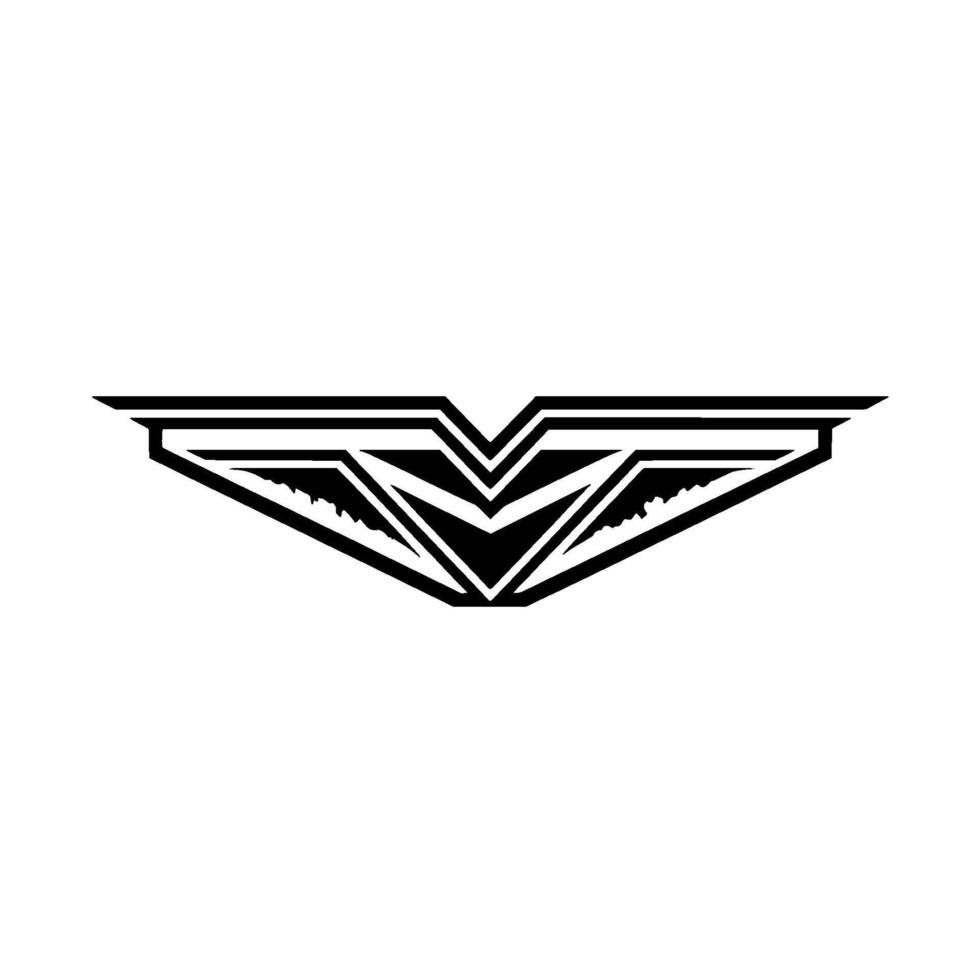 Geometric Wing , Modern Art Deco Style, Monochromatic vector