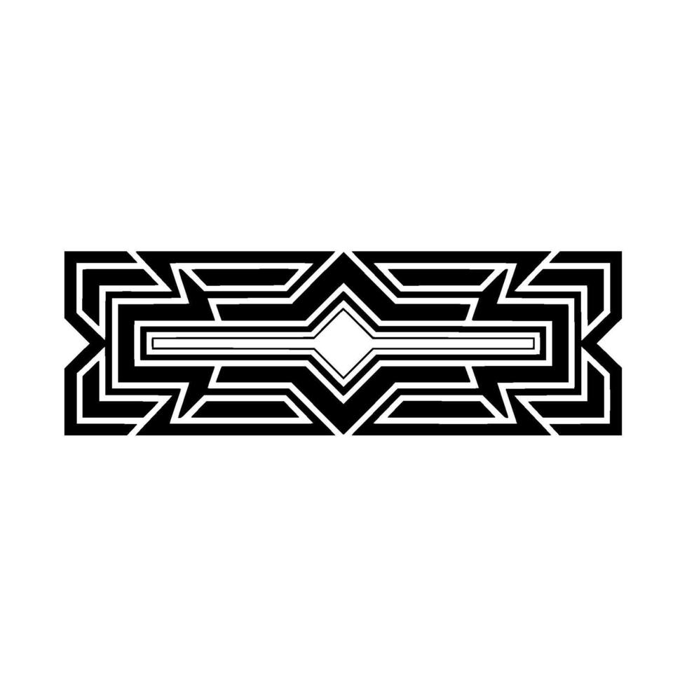 Geometric Art Deco Border Black and White Ornamental vector