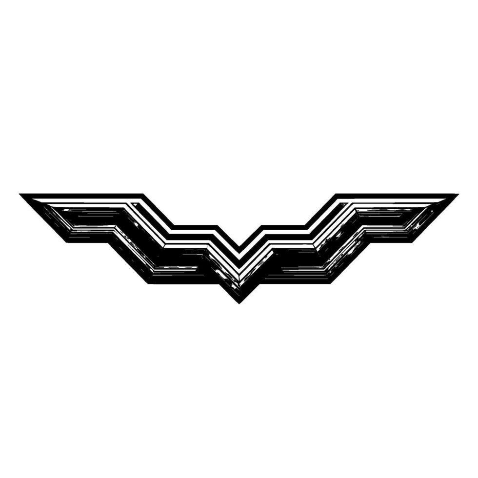 Geometric Abstract Wing Motif Modern Monochrome vector