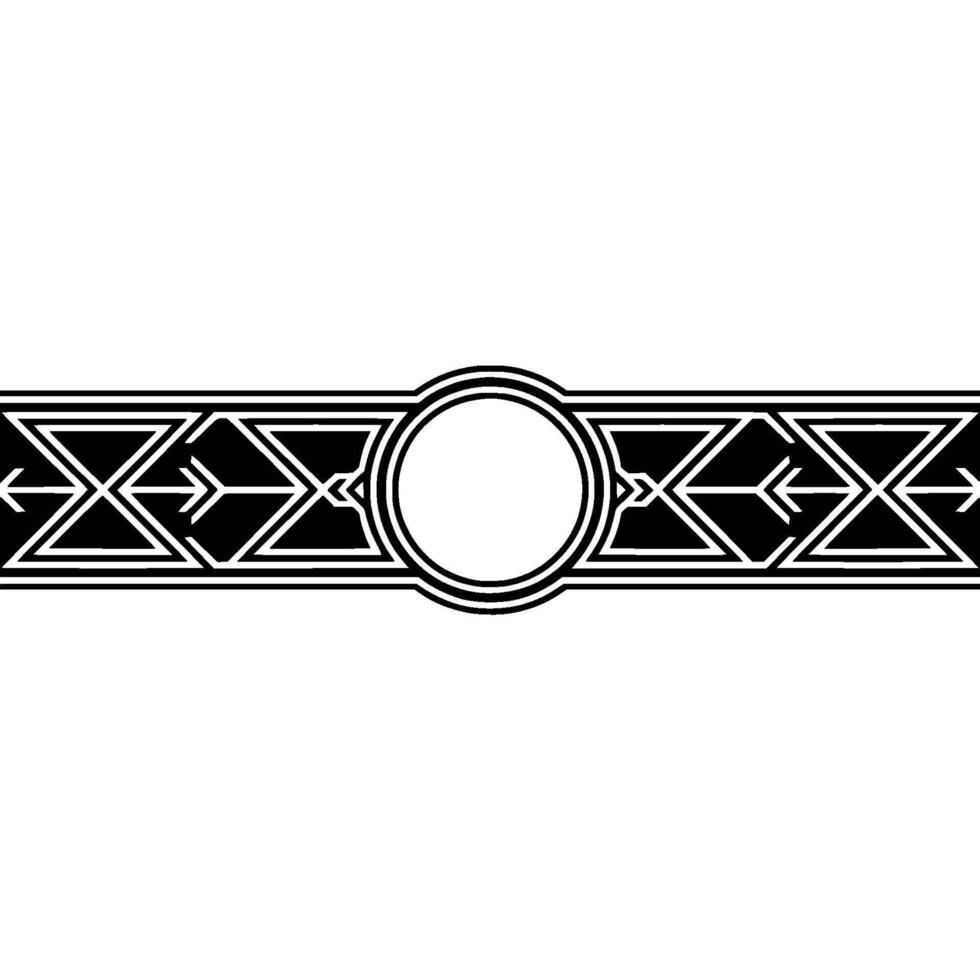Geometric Black and White Patterned Border, Decorative Element vector