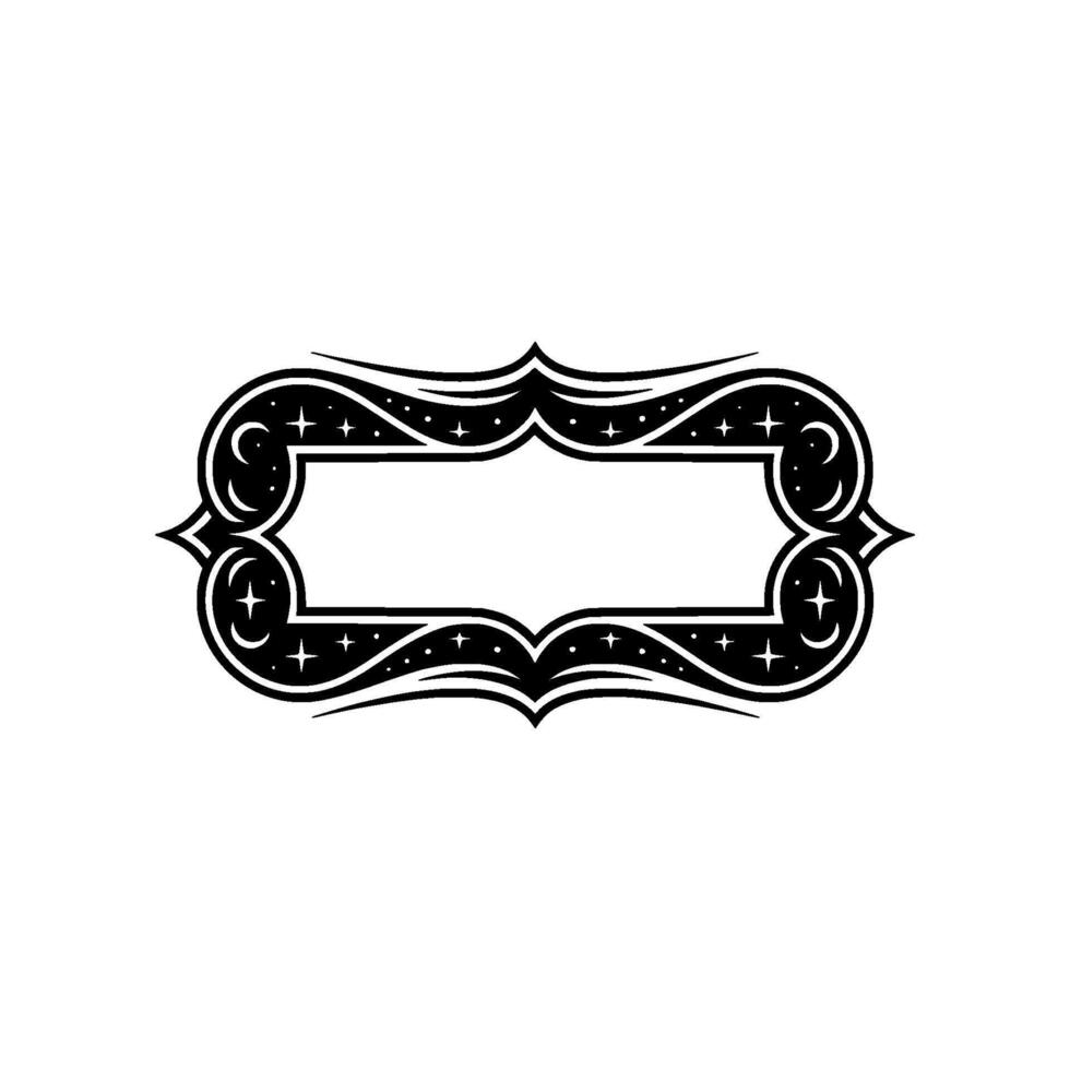 Elegant Black White Vintage Label with Stars vector