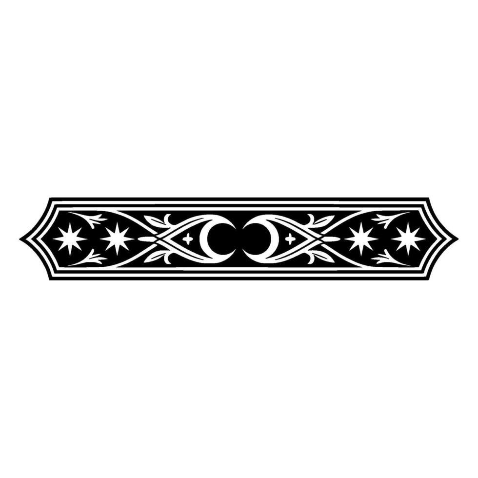 Ornamental Black and White Border, Elegant Geometric vector