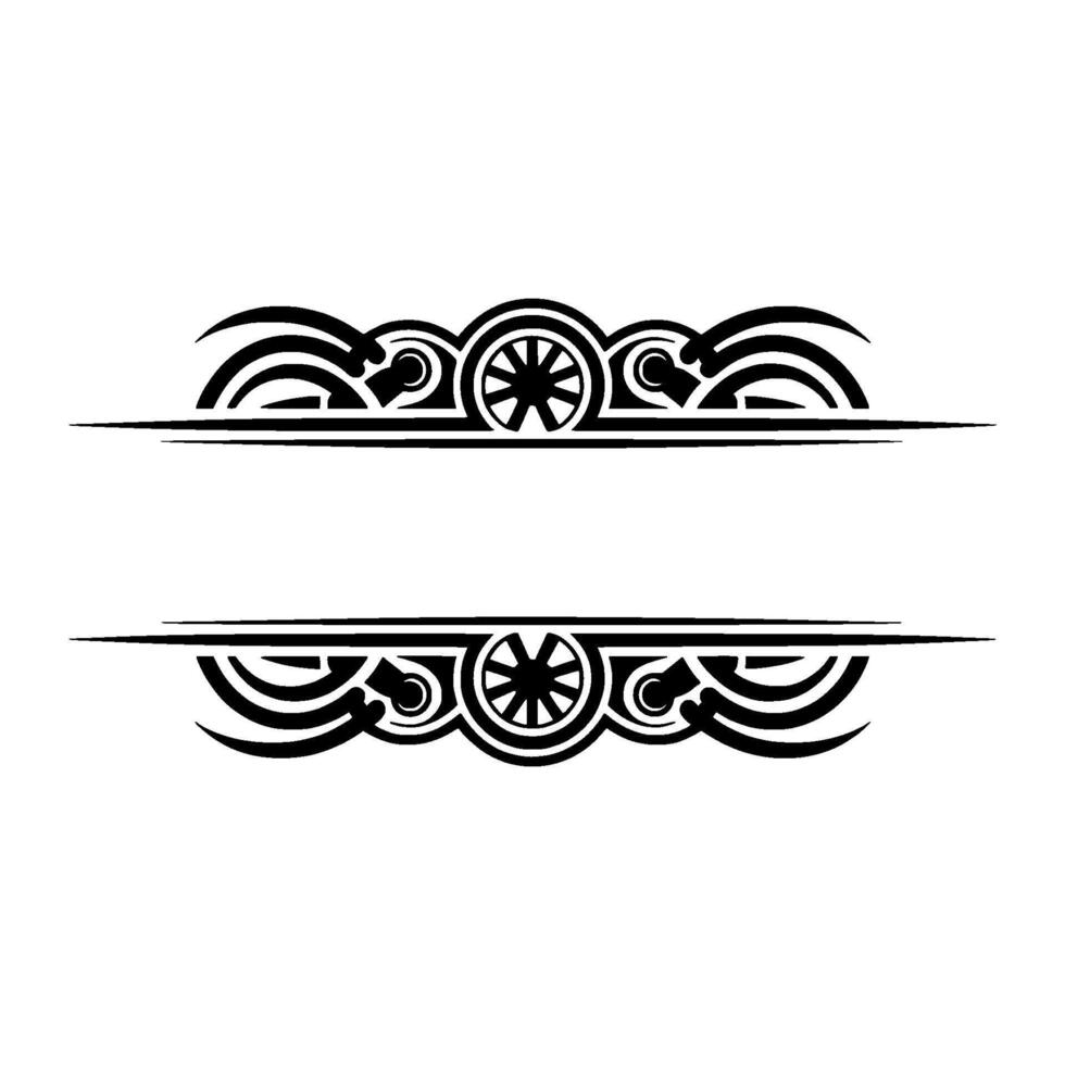 Tribal Frame Ornamental Border with Decorative Elements on a Gradient Background vector