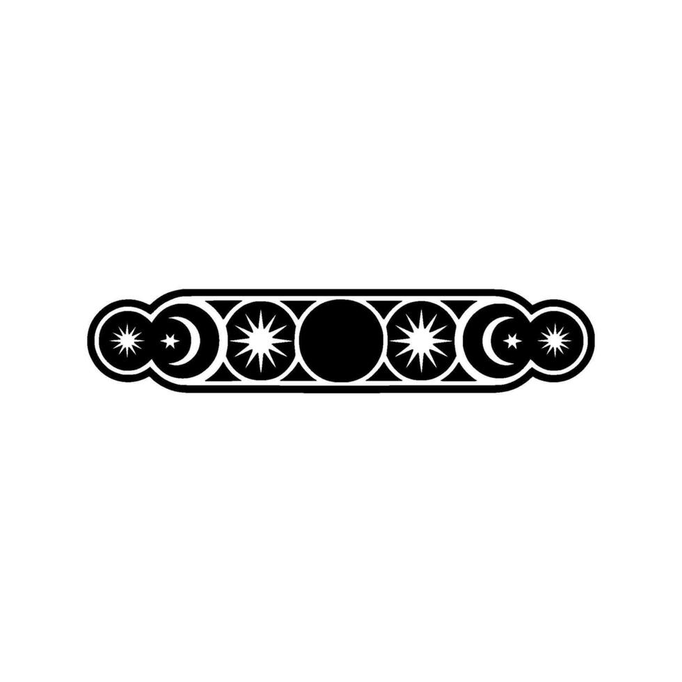 Celestial Decorative Border Moon, Stars, and Sun Element vector