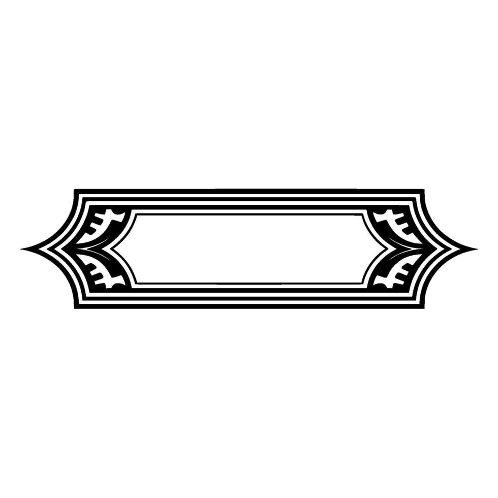Geometric Emblem Frame with Decorative Corners on White Background vector