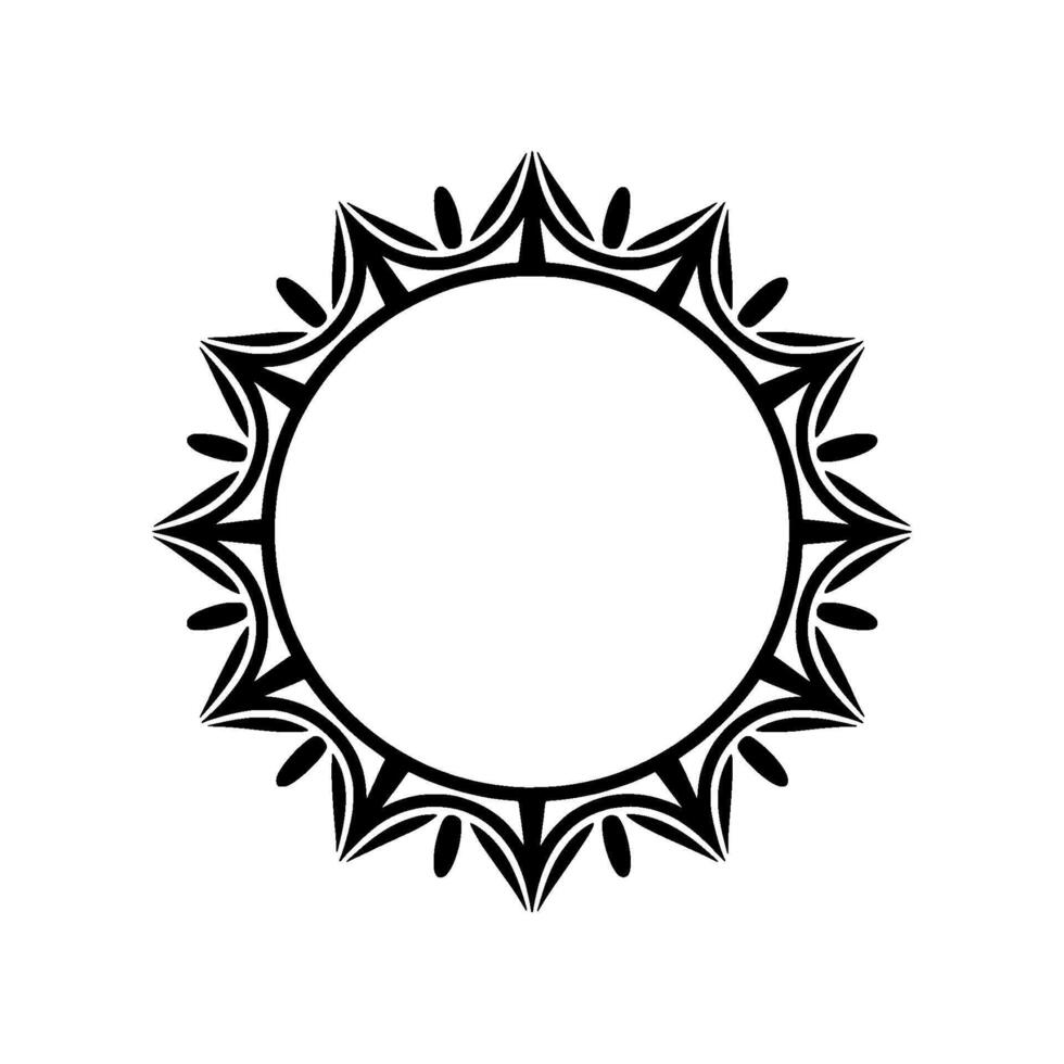 Abstract Sunburst Frame in Black and White, Decorative vector