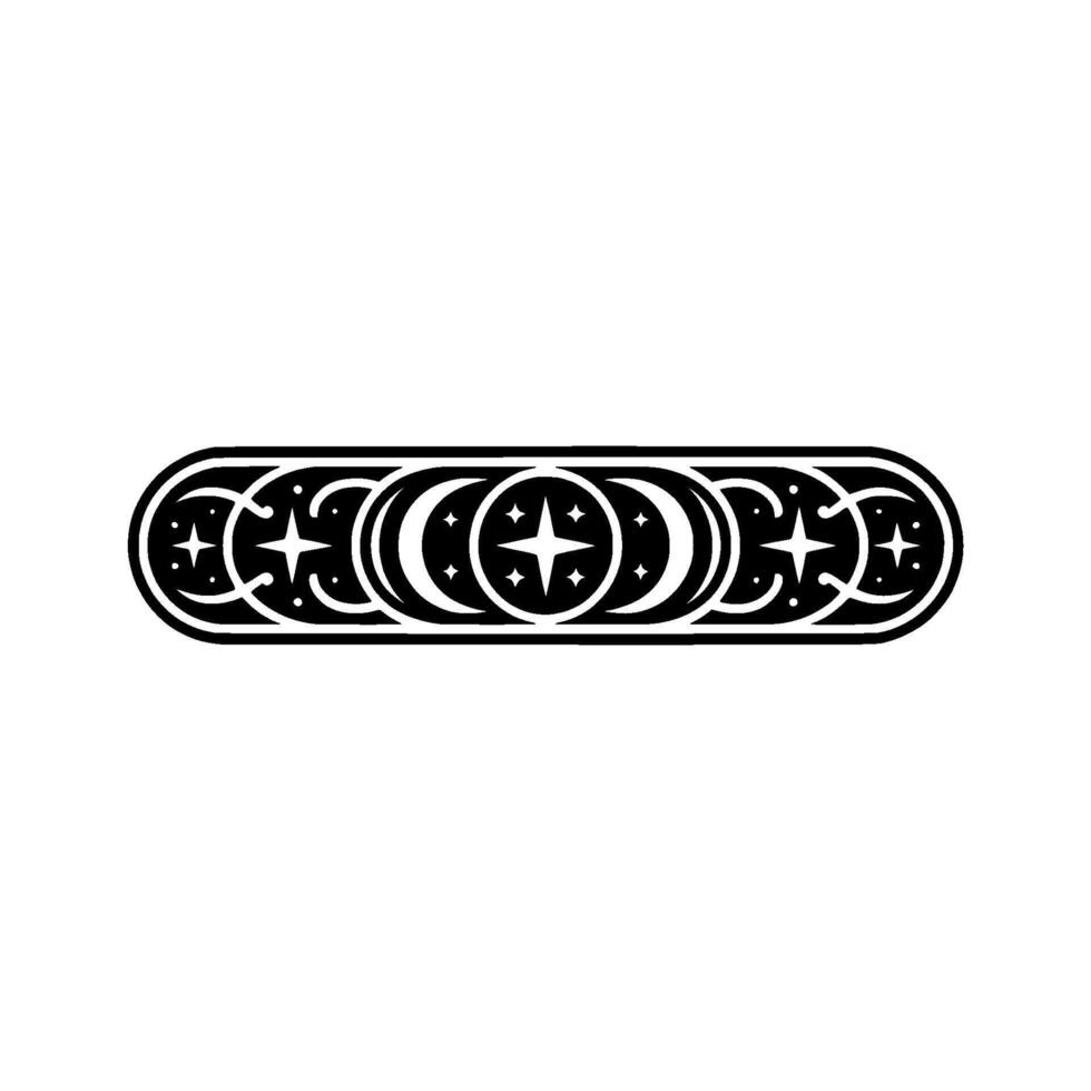 Celestial Ornament Minimalist Moon Star on White Background vector