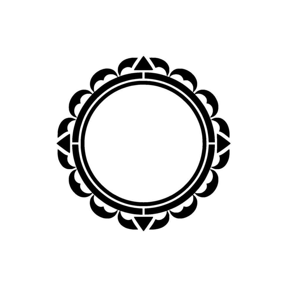 Geometric Circle Frame in Black and White, Elegant Decorative vector