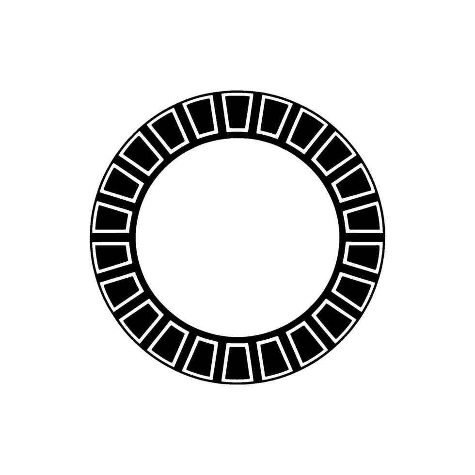 Minimalist Greek Key Ring Black White Geometric vector