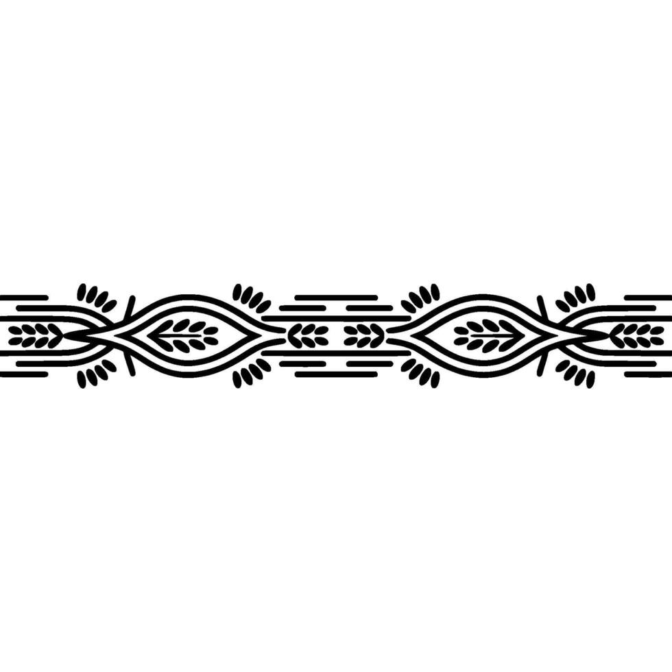 Elegant Border Black Minimalist Floral on White vector