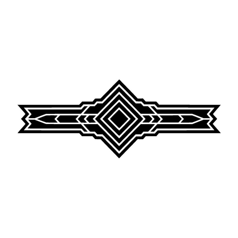 Art Deco Geometric Diamond and Chevron on White Background vector