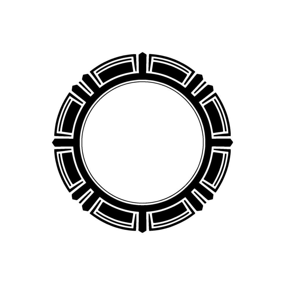 Geometric Circular Frame, Art Deco Style, Minimalist vector