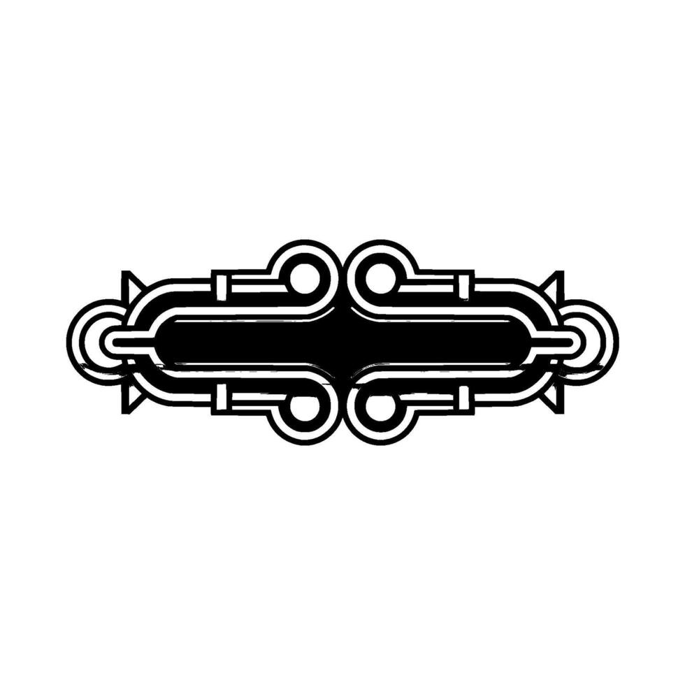 Art Deco BadgeEmblem in Black White, Minimalist Style vector