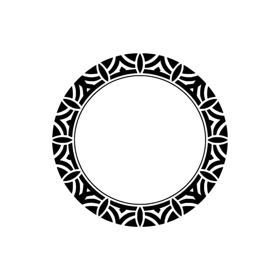Minimalist Black White Circular Pattern Border vector