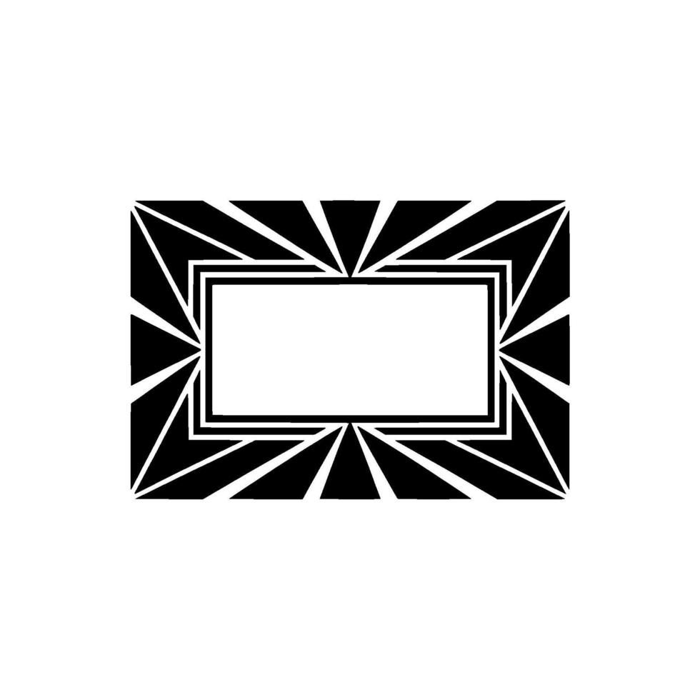 Geometric Art Deco Frame on White Background, Abstract vector