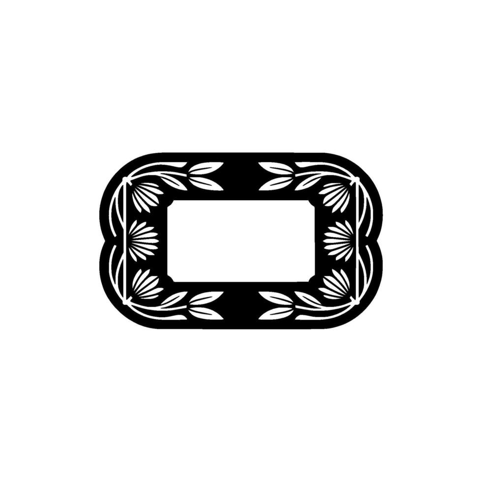 Decorative Black Floral Frame Element on Gradated Background vector