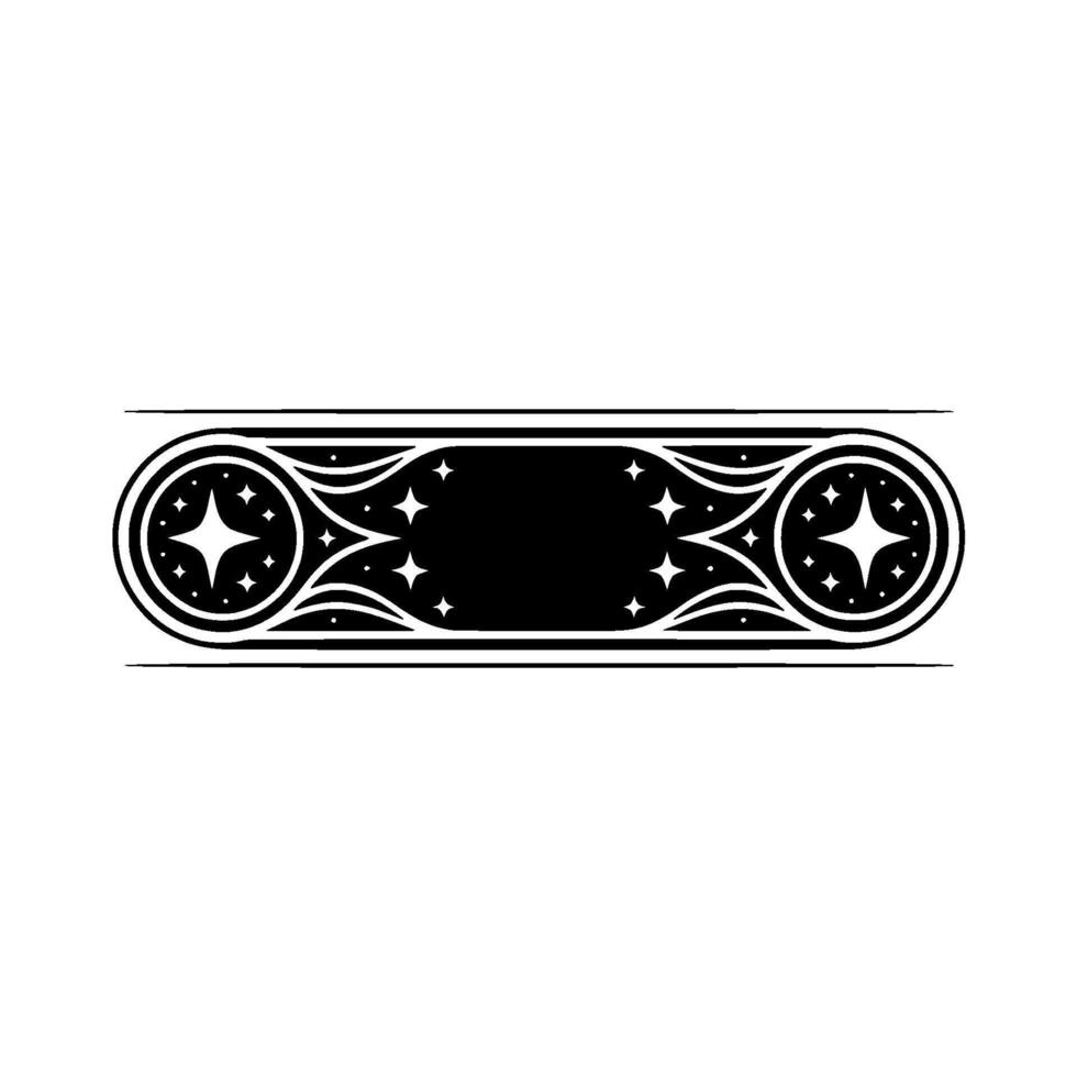 Elegant Black White Decorative Celestial Banner vector