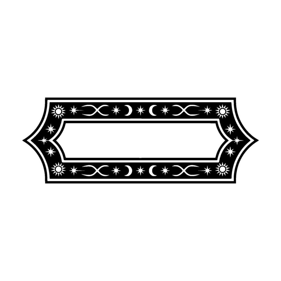 Celestial Frame with Sun, Moon, and Stars vector