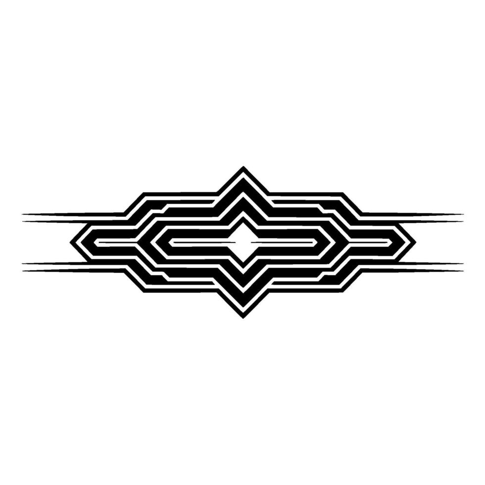 Geometric Deco Ornament in Black and White vector