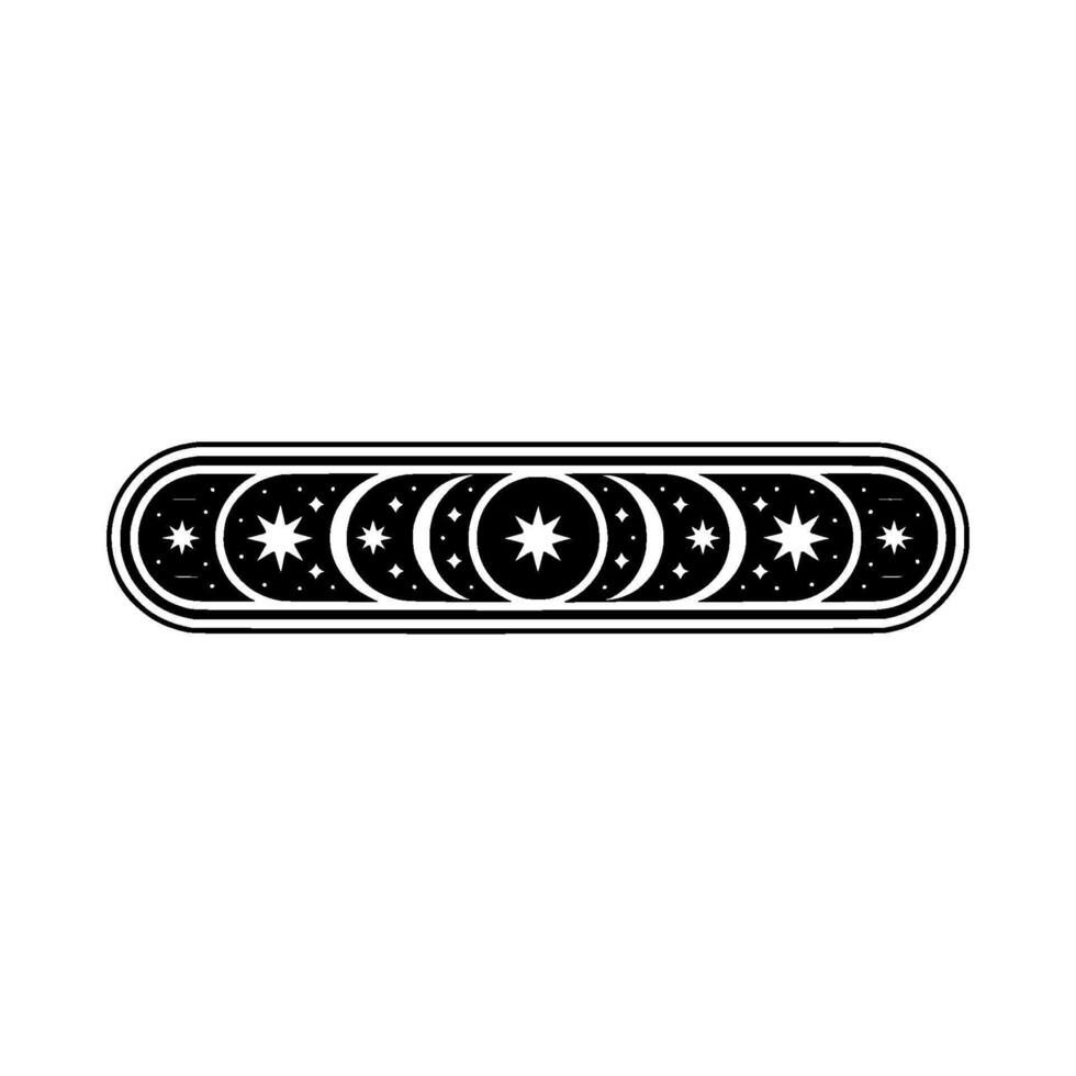 Celestial Ornament Black and White Moon and Star vector