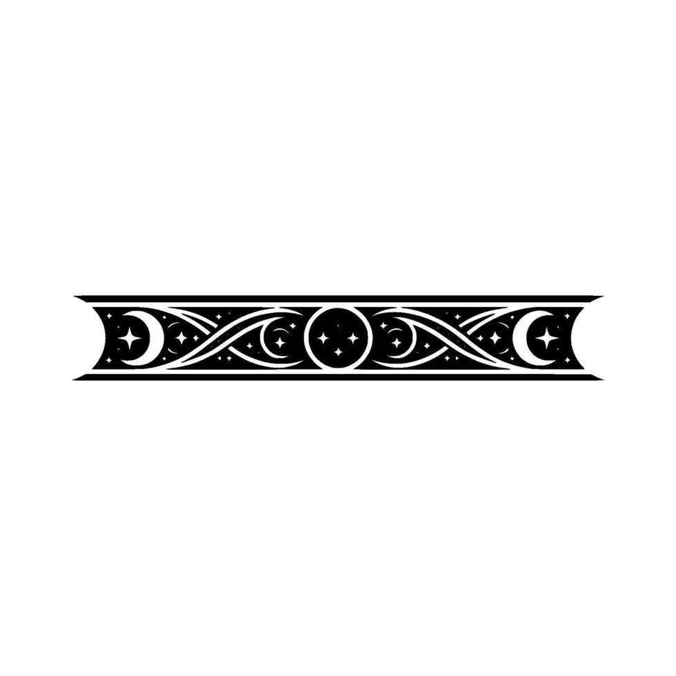 Celestial Ornament - Black White, Minimalist, Decorative Border vector