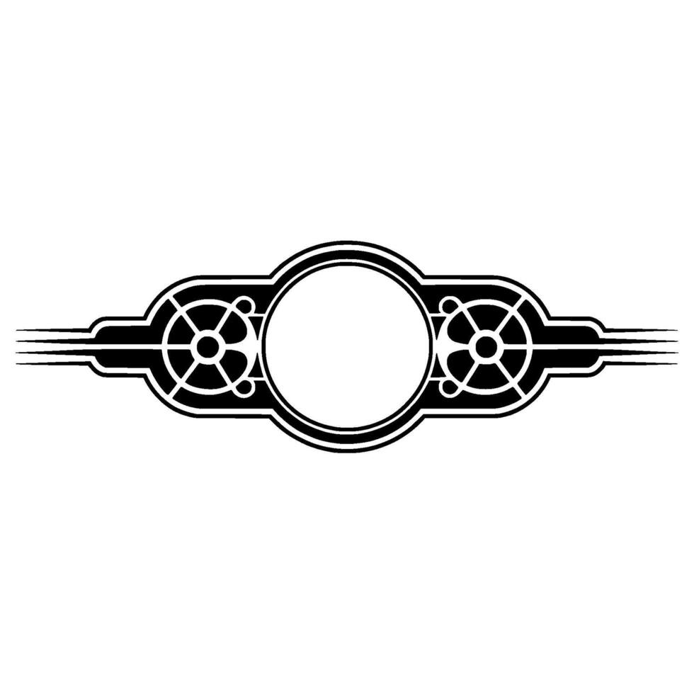 Decorative Art Deco Emblem on White Background vector