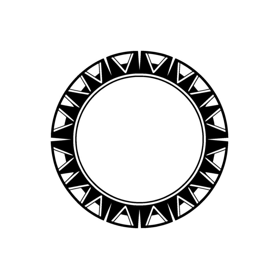Geometric Black and White Circular Frame, Minimalist vector