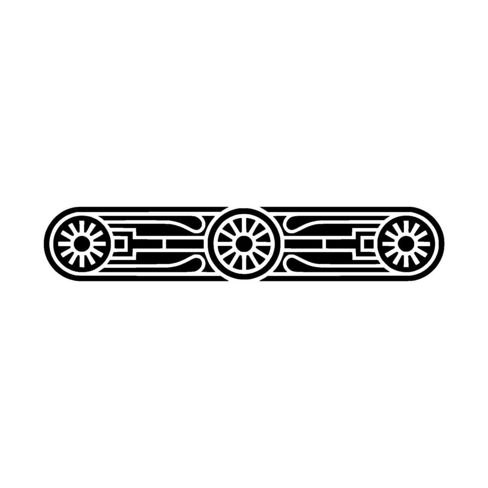 Geometric Ornament in Art Deco Style with Wheel Motifs vector
