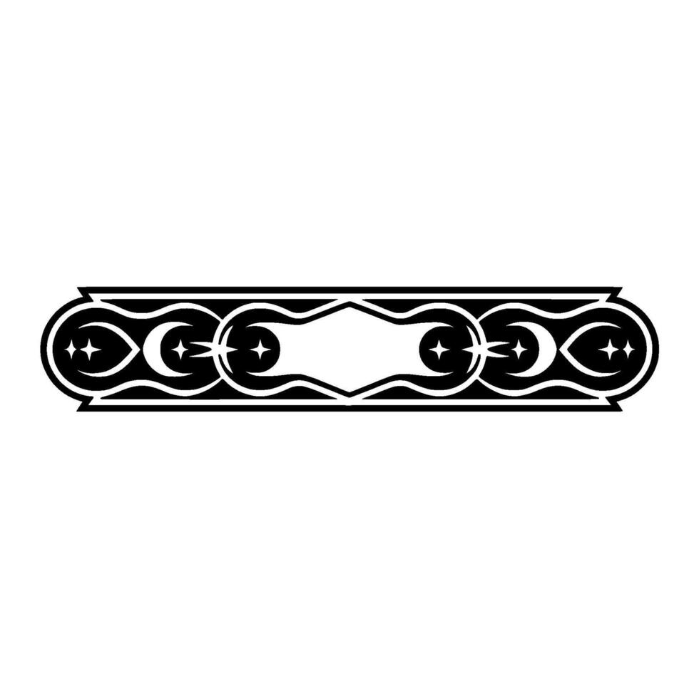 Celestial Border Element Black and White vector
