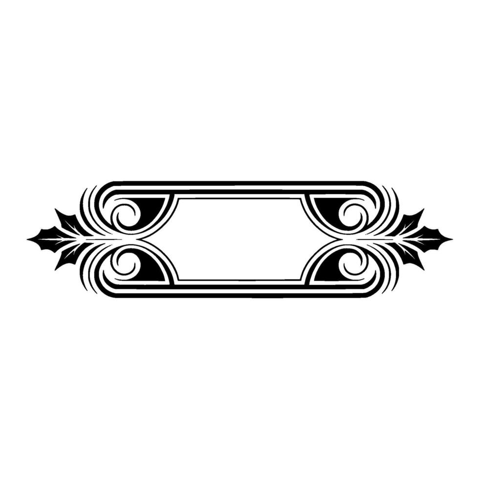 Elegant Ornamental Frame , Black and White on Gray vector