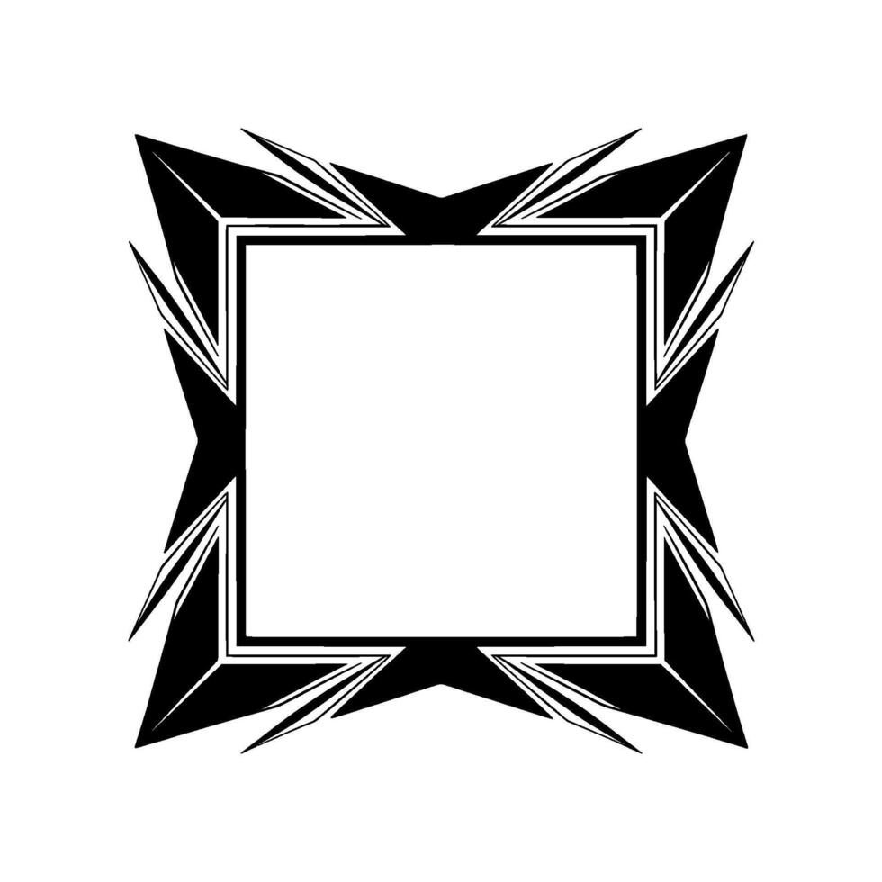 Geometric Art Deco Frame on White Background, Border vector
