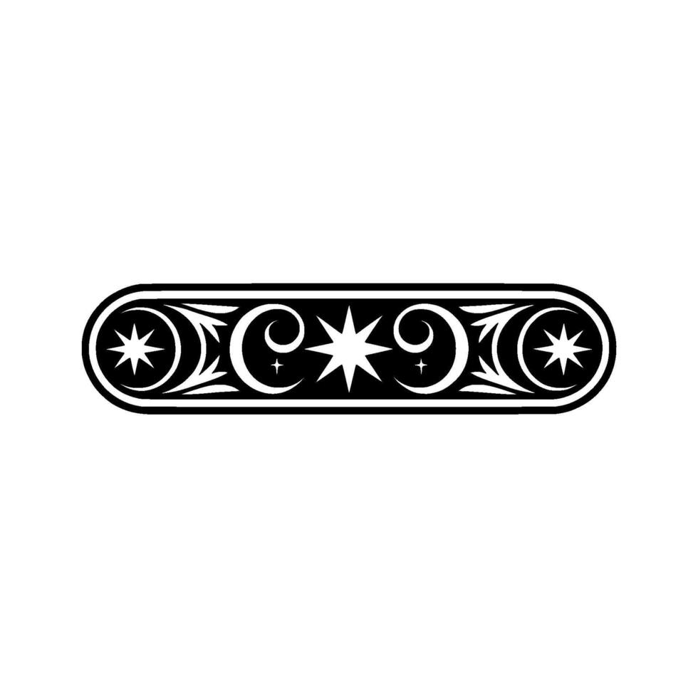 Black and White Decorative Star Border Elegant Element vector