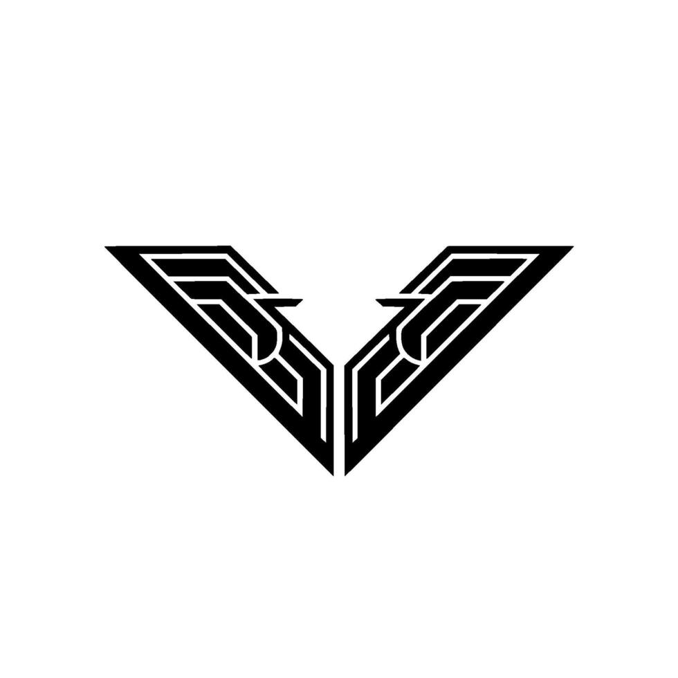 Geometric Art Deco V Symbol on White Background vector