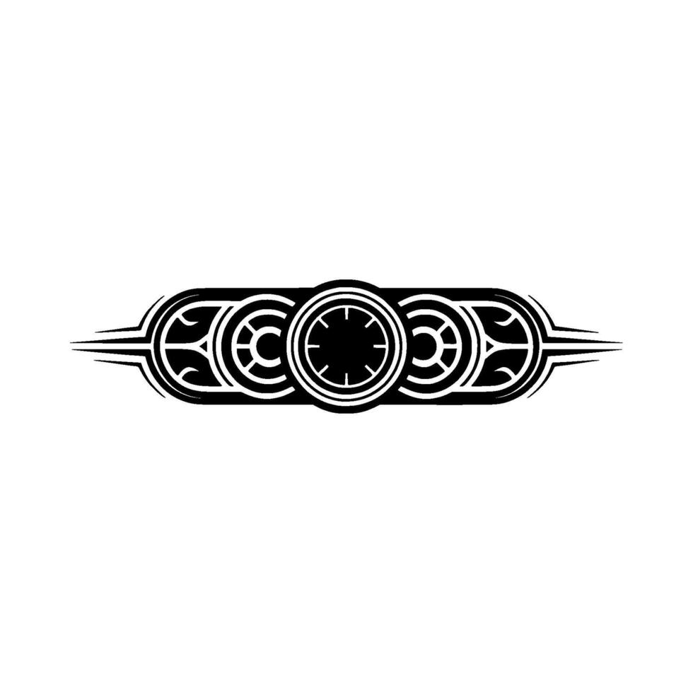 Geometric Abstract Ornament in Black on White Elegant Minimalist vector