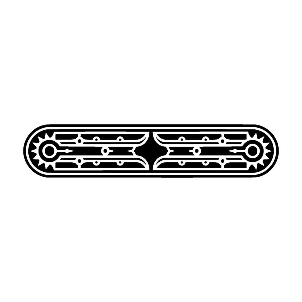 Geometric Border Ornament in Black and White, Abstract vector