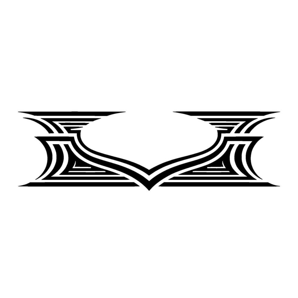 Abstract Black and White Geometric Emblem on White Background vector