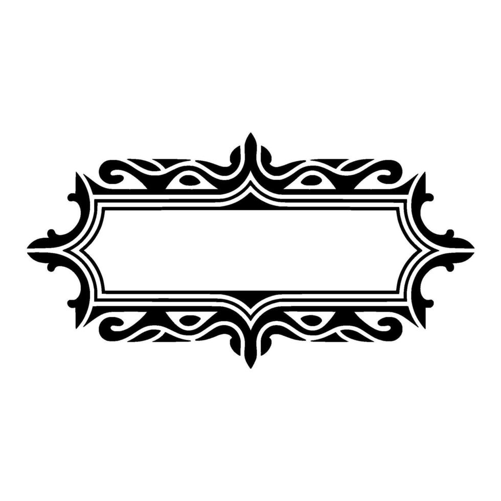 Ornate Decorative Frame, Black and White Illustration vector