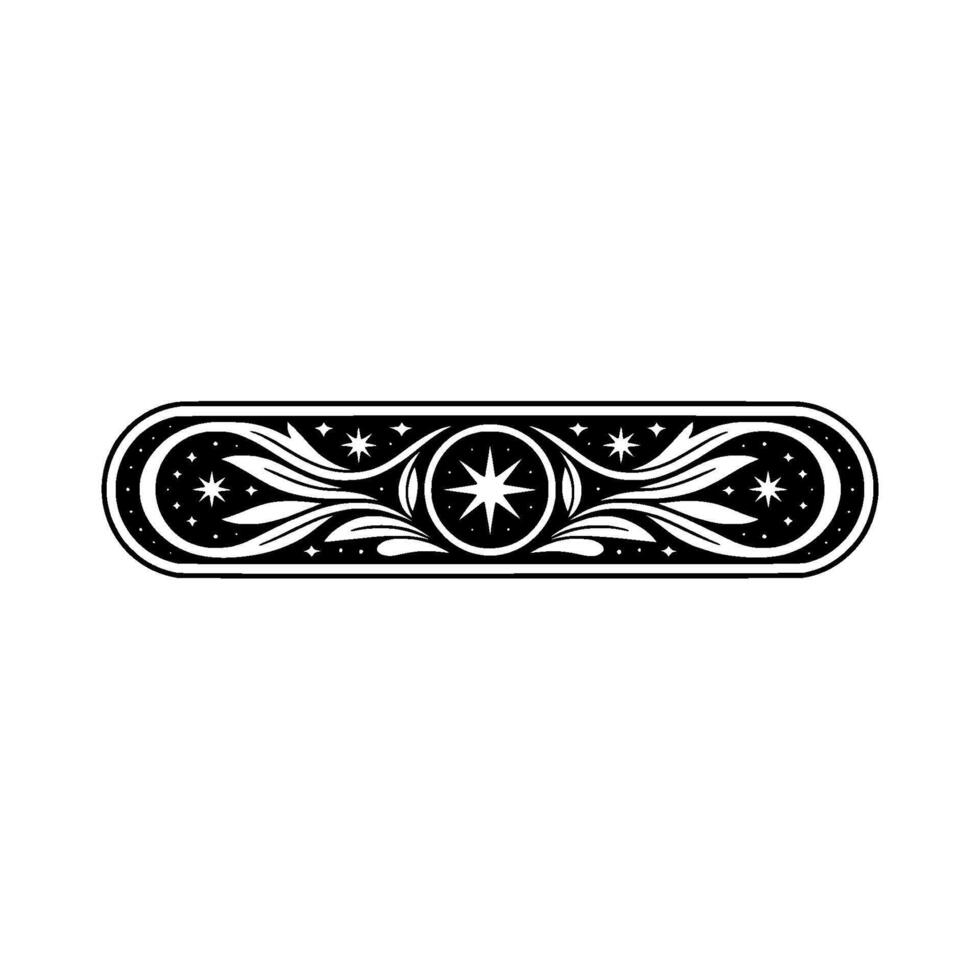 Elegant Celestial Decorative Element - in Black White vector