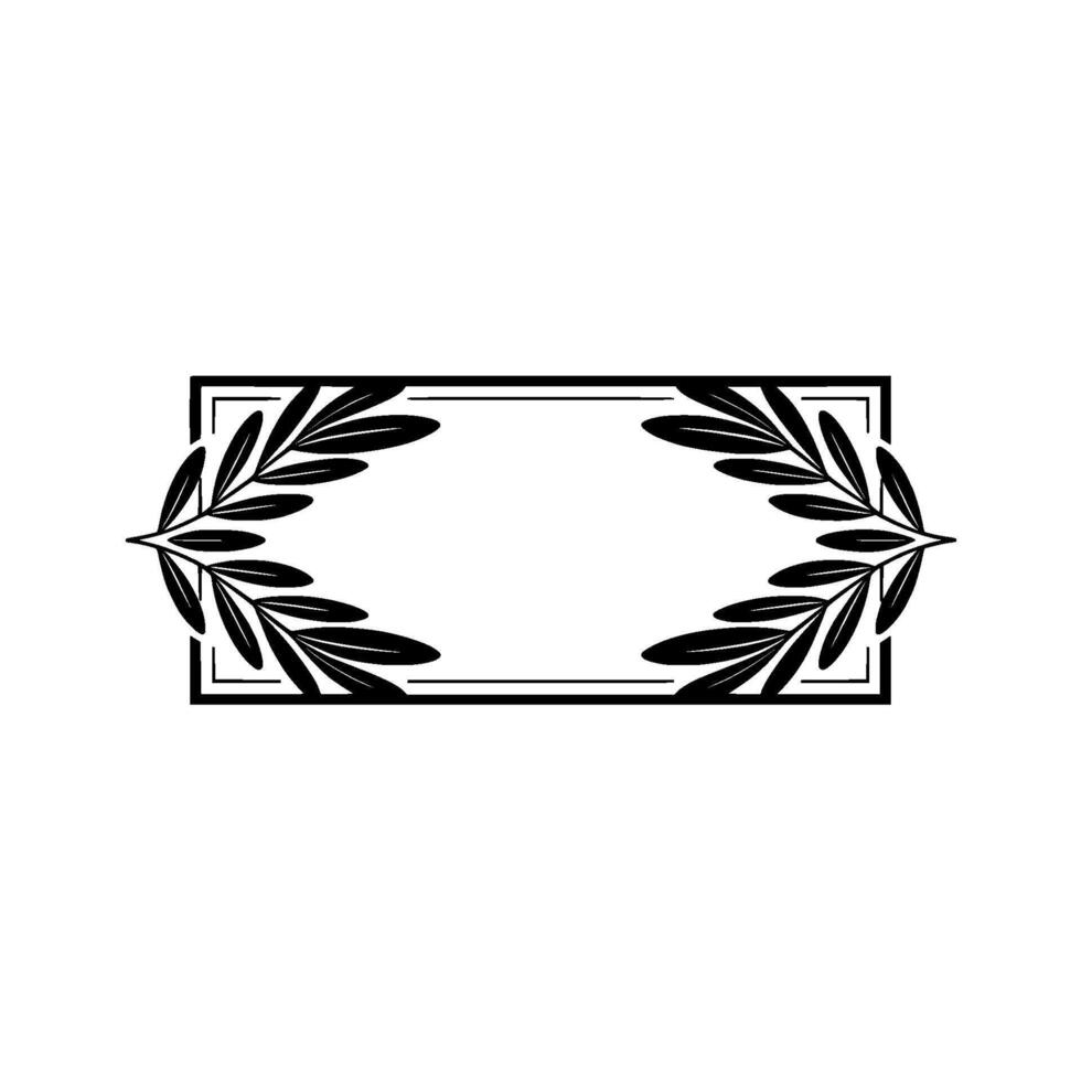 Minimalist Olive Branch Frame on White Background vector
