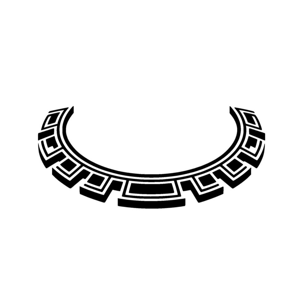 Semi-Circular Greek Key Element in Minimalist Style vector