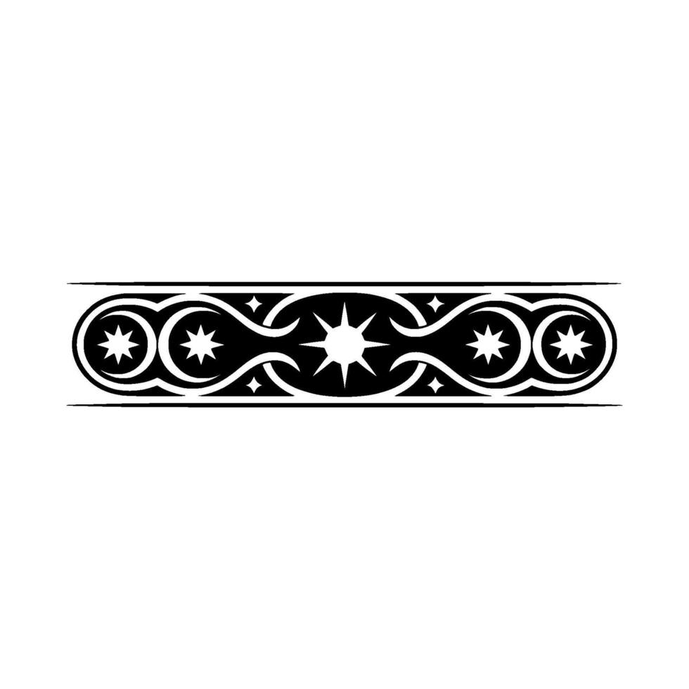 Elegant Black White Starry Ornament vector